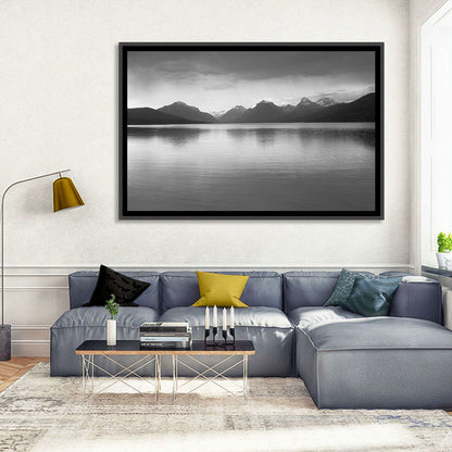 Lake Mcdonald Monochrome Reflection Wall Art