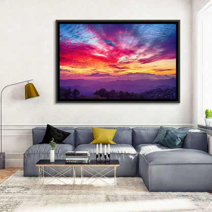 Golden Dusk Cloud Mountains Wall Art