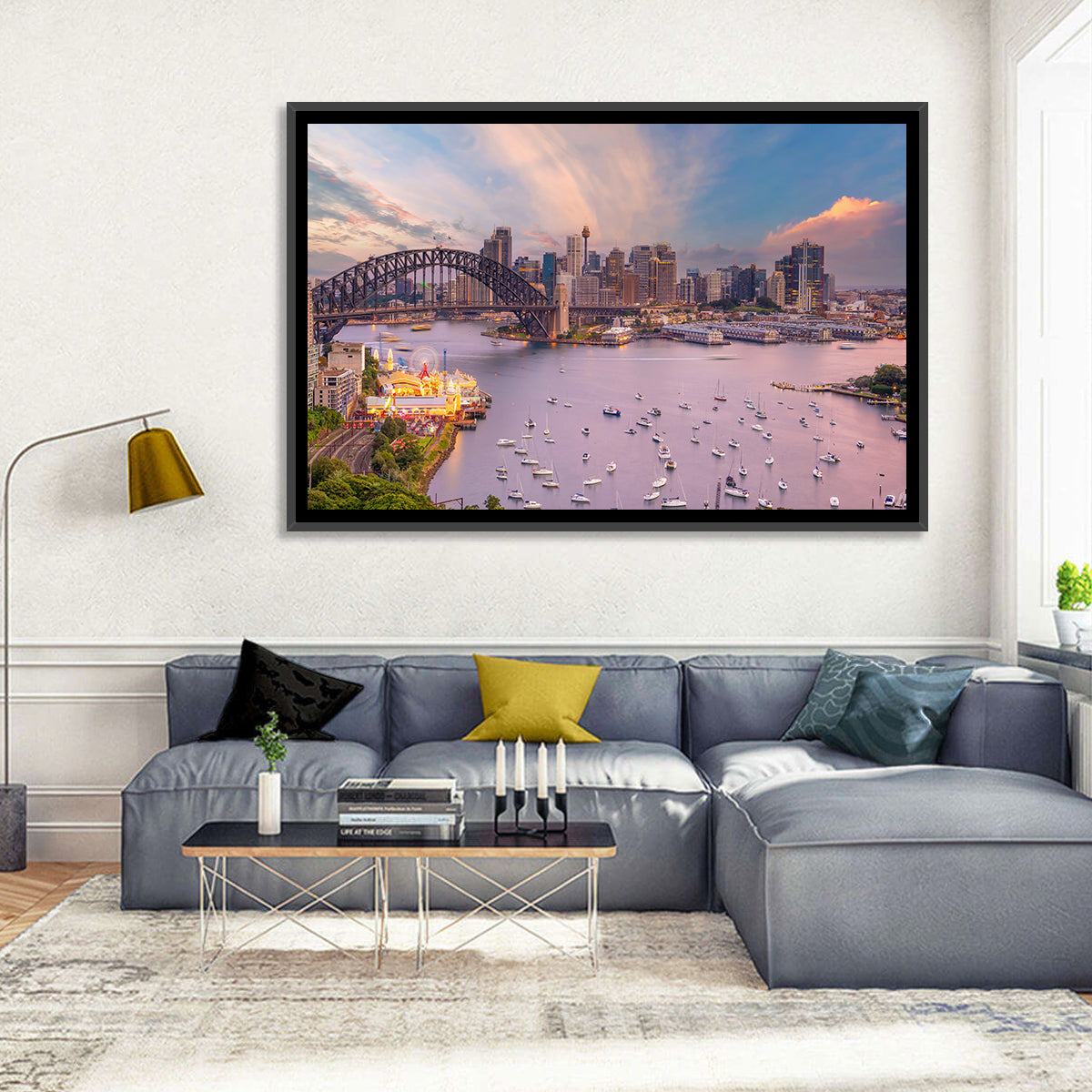 Sydney Harbour Bridge at Golden Twilight Wall Art