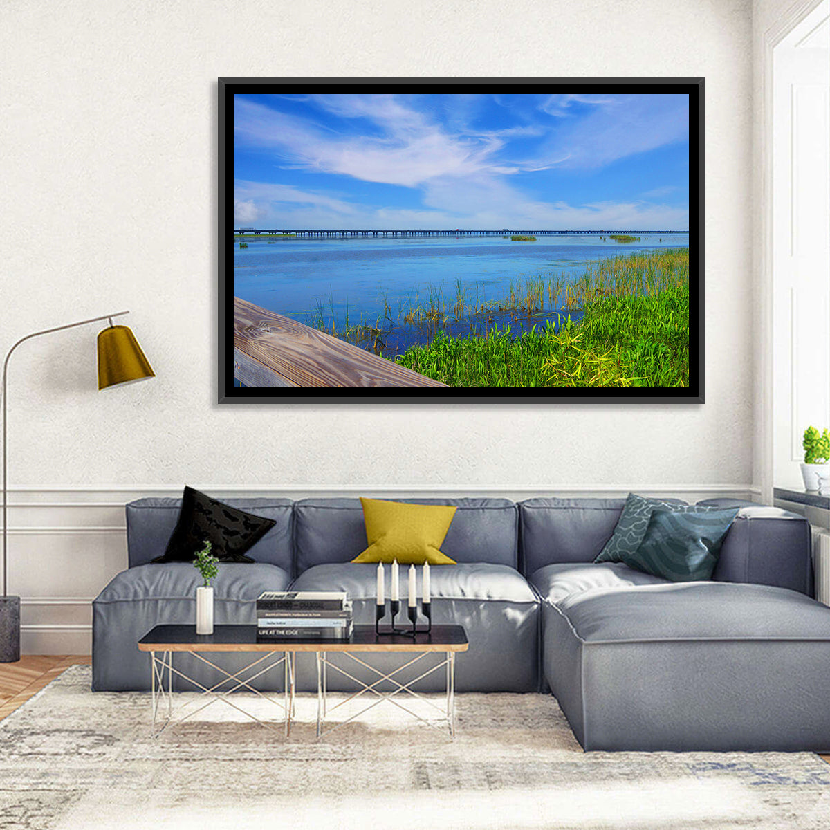 Meaher State Park Boardwalk Wall Art in a room, landscape