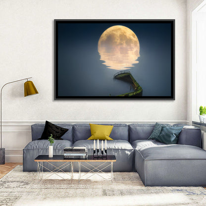 Moonlit Shipwreck Reflection Wall Art