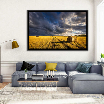 Hay Bale at Golden Hour Wall Art