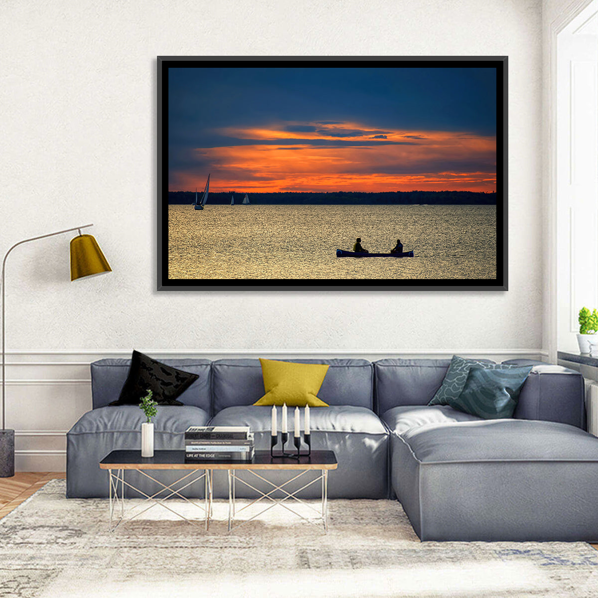 Ottawa River Sunset Canoe Wall Art