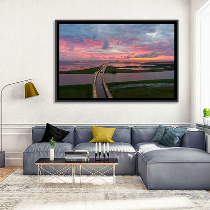 Mobile Bay Causeway at Dusk Wall Art