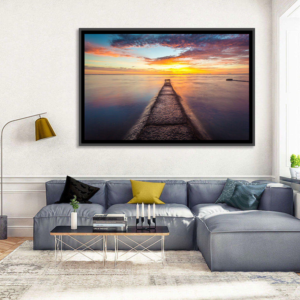 Stone Pier to Glowing Horizon Wall Art