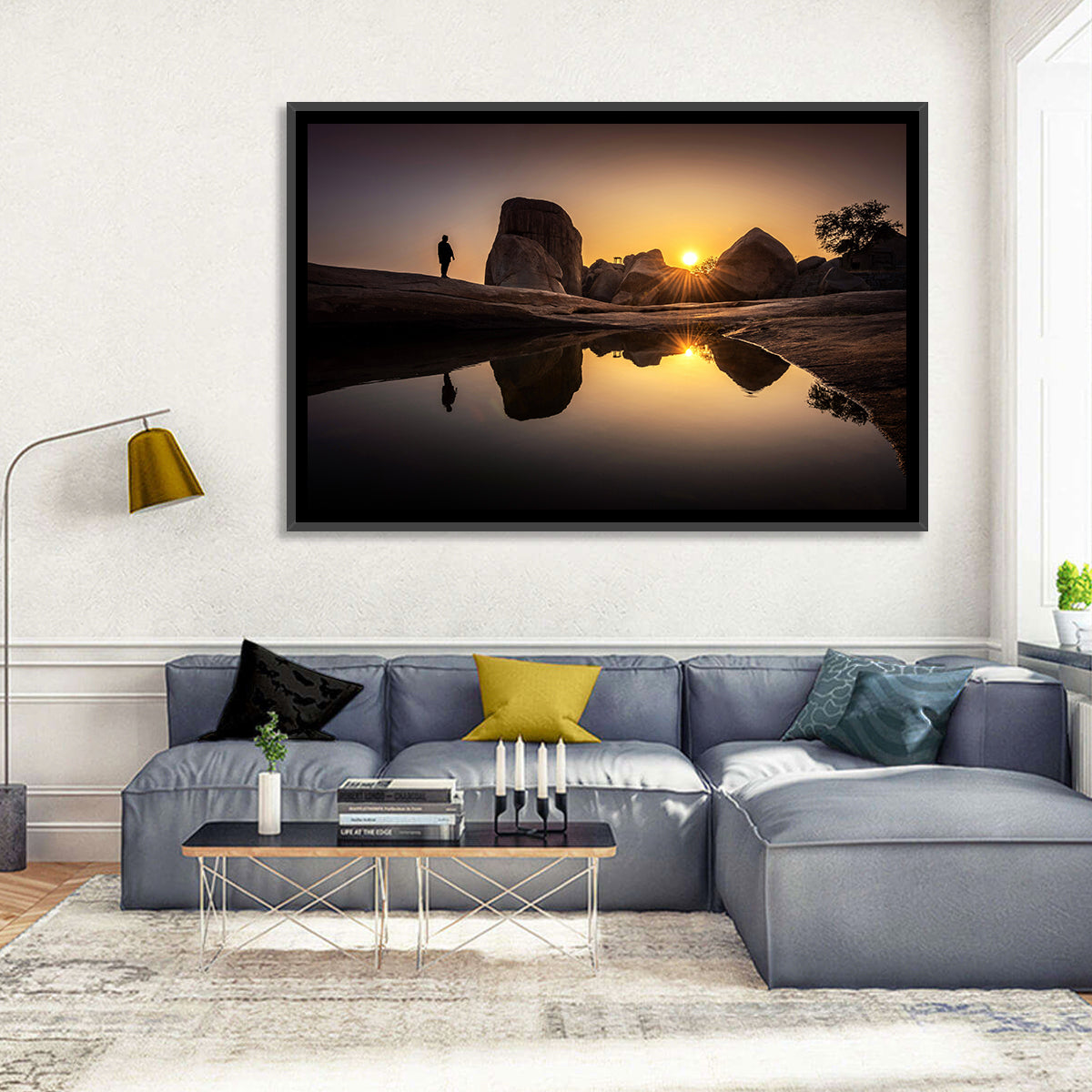 Hemakuta Hill Sunrise Temples Wall Art