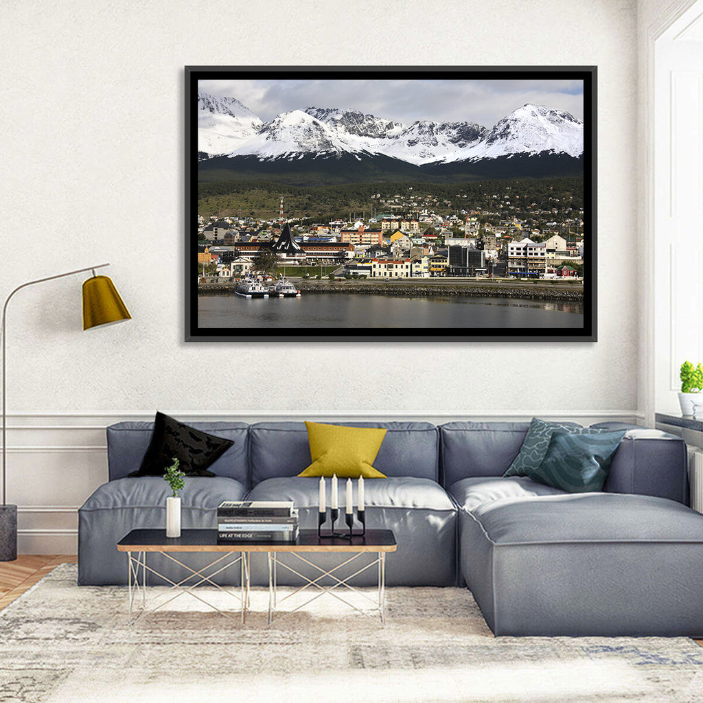 Ushuaia Harbor and Snowcapped Mountains Wall Art