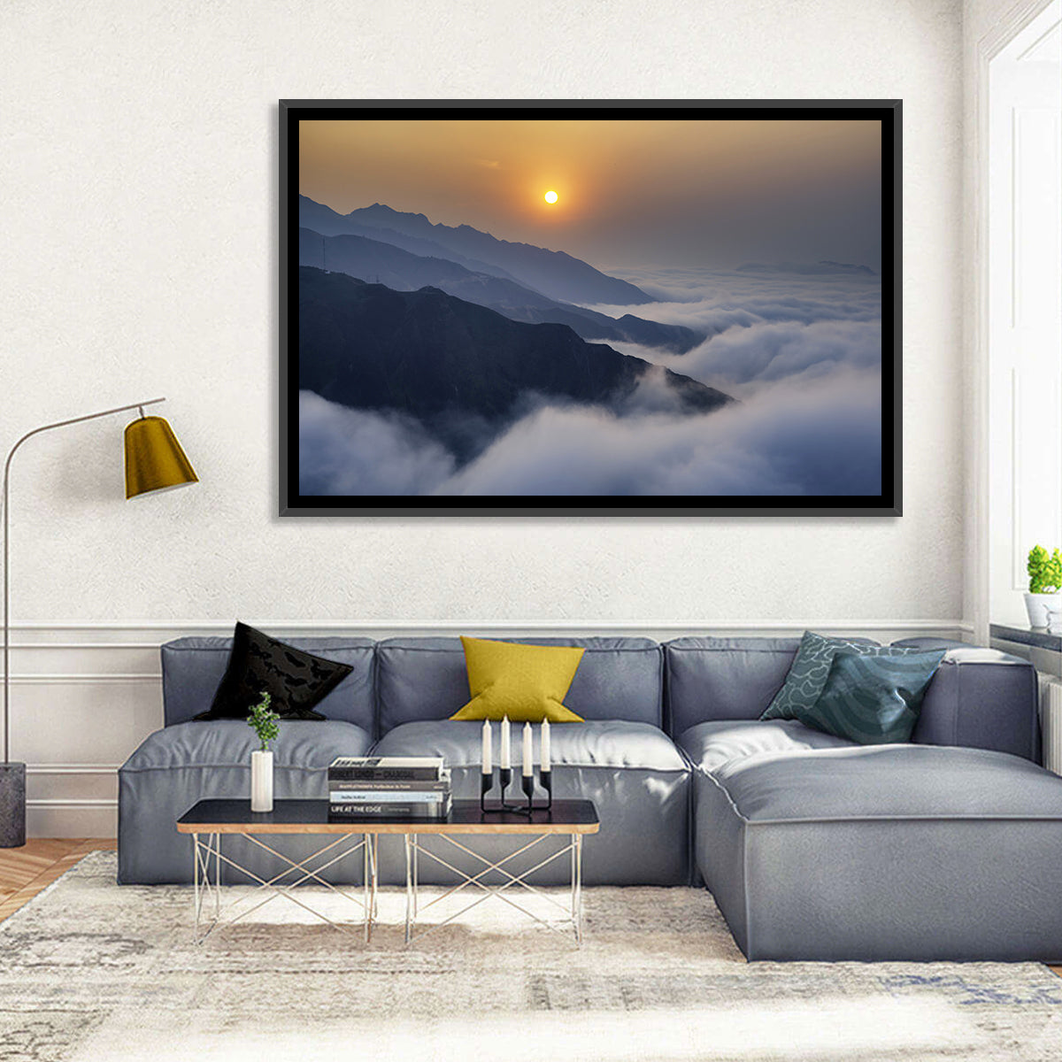 Ta Xua Range at Golden Dawn Wall Art in a room, landscape