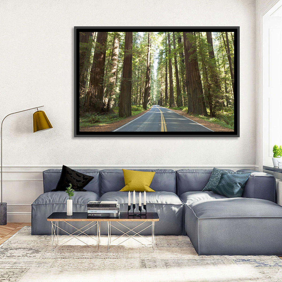 Giants Avenue Redwood Forest Road Wall Art in a room, landscape