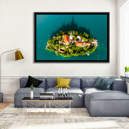 Bled Island Aerial View Wall Art