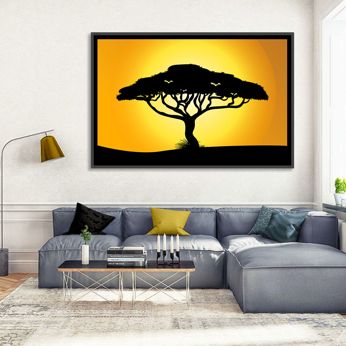 Acacia at Sunset Wall Art in a room, landscape