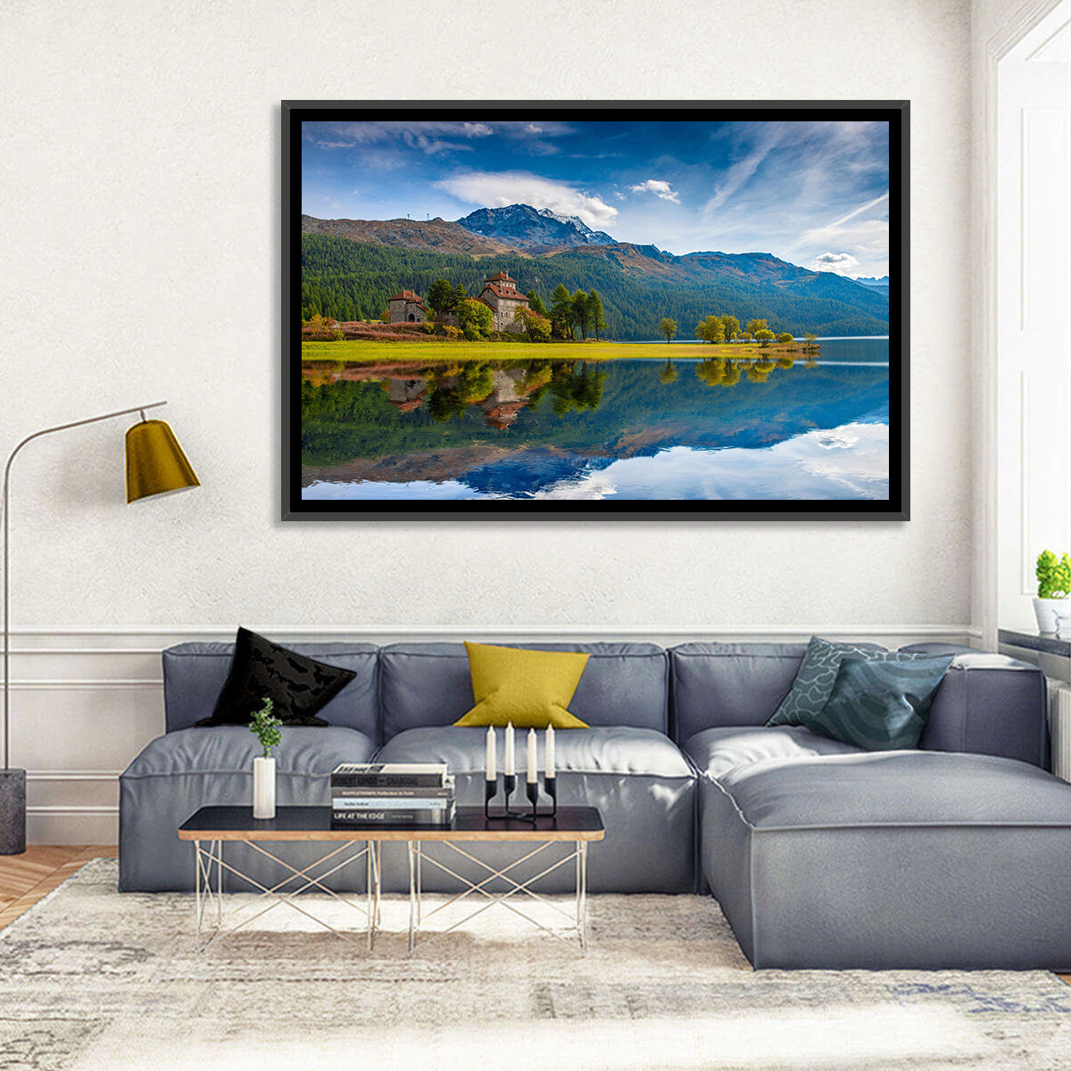 Lake Silvaplana with Crap Da Sass Wall Art