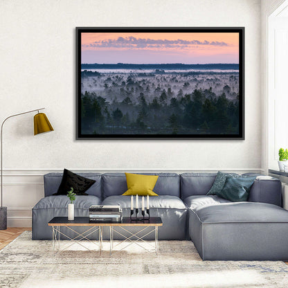 Estonian Misty Pine Landscape Wall Art