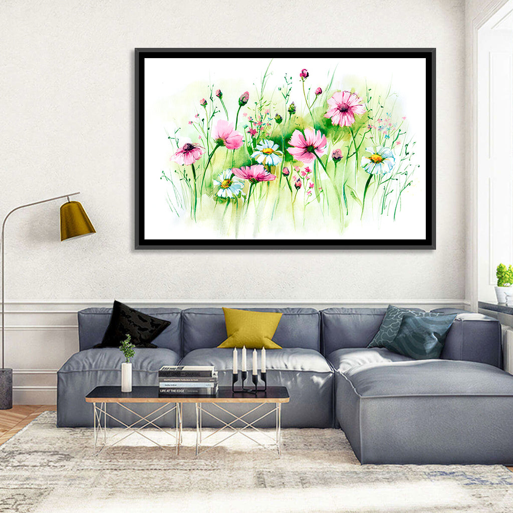 Airy Wildflower Meadow Watercolor Wall Art