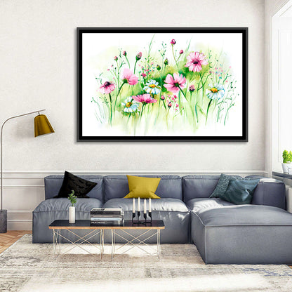 Airy Wildflower Meadow Watercolor Wall Art