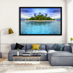 Mirrored Tropical Island Lagoon Wall Art