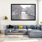 Yahara River Winter Stone Bridge Wall Art