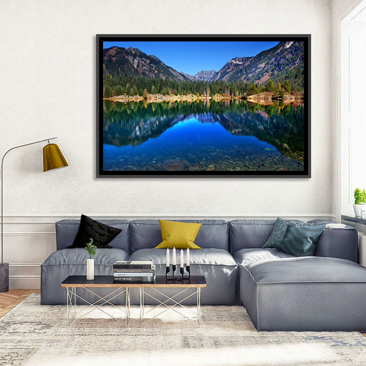 Gold Lake Reflection Wall Art