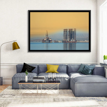 Baku Oil Rigs at Dusk Wall Art