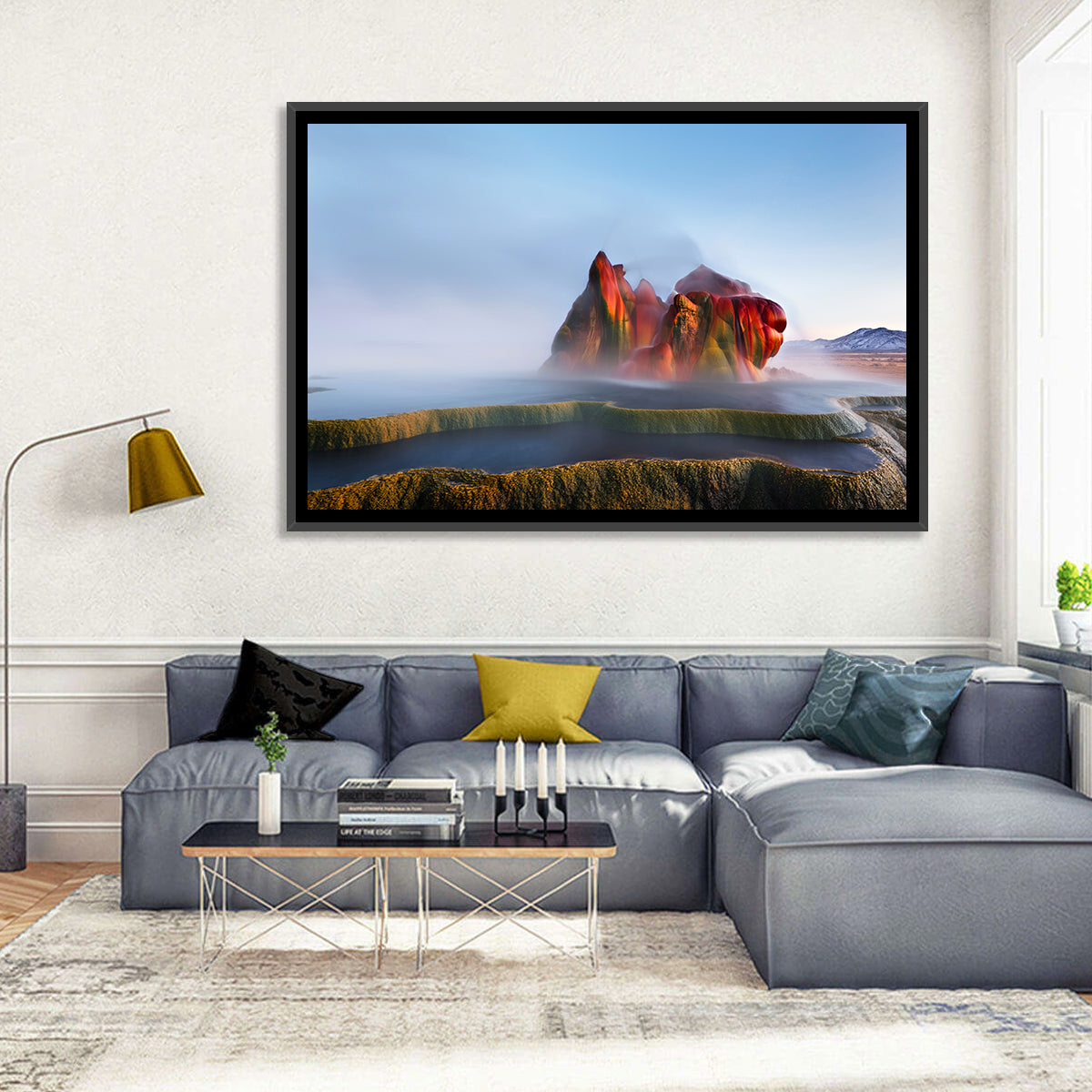 Fly Geyser Nevada Wall Art in a room, landscape