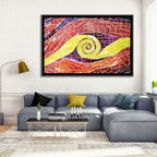 Red and Yellow Spiral Mosaic Wall Art
