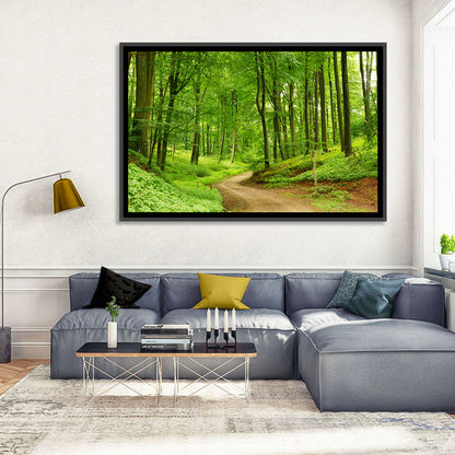 Sunlit Forest Path Wall Art