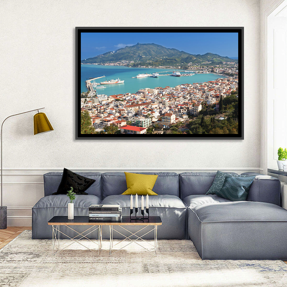 Zakynthos Harbor View Wall Art