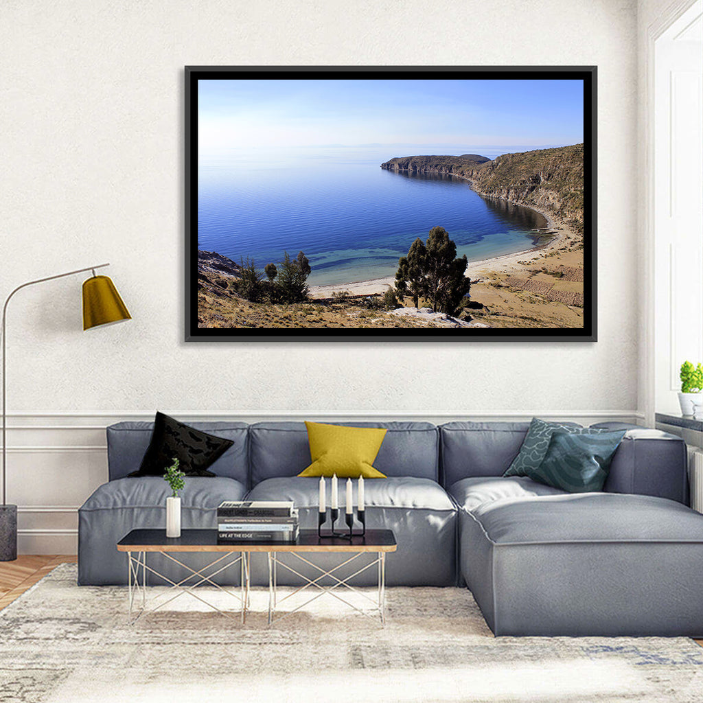 Titicaca Cliffs and Turquoise Water Wall Art