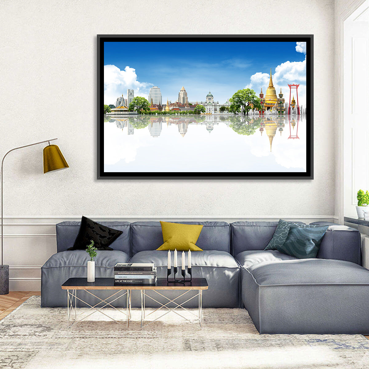 Bangkok Landmarks Reflection Scene Wall Art