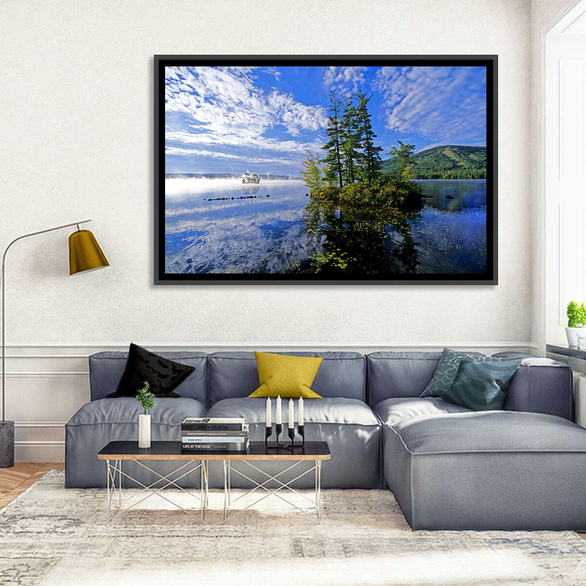 Misty Maine Lake Wall Art