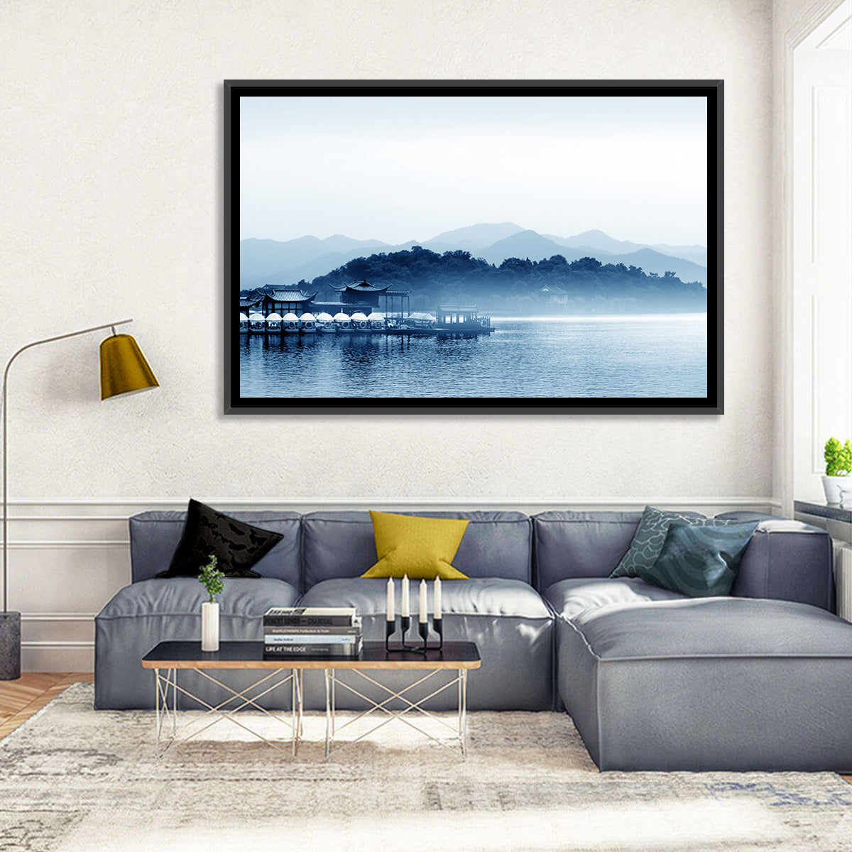 Hangzhou West Lake Wall Art in a room, landscape