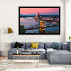 Budapest Chain Bridge at Twilight Wall Art