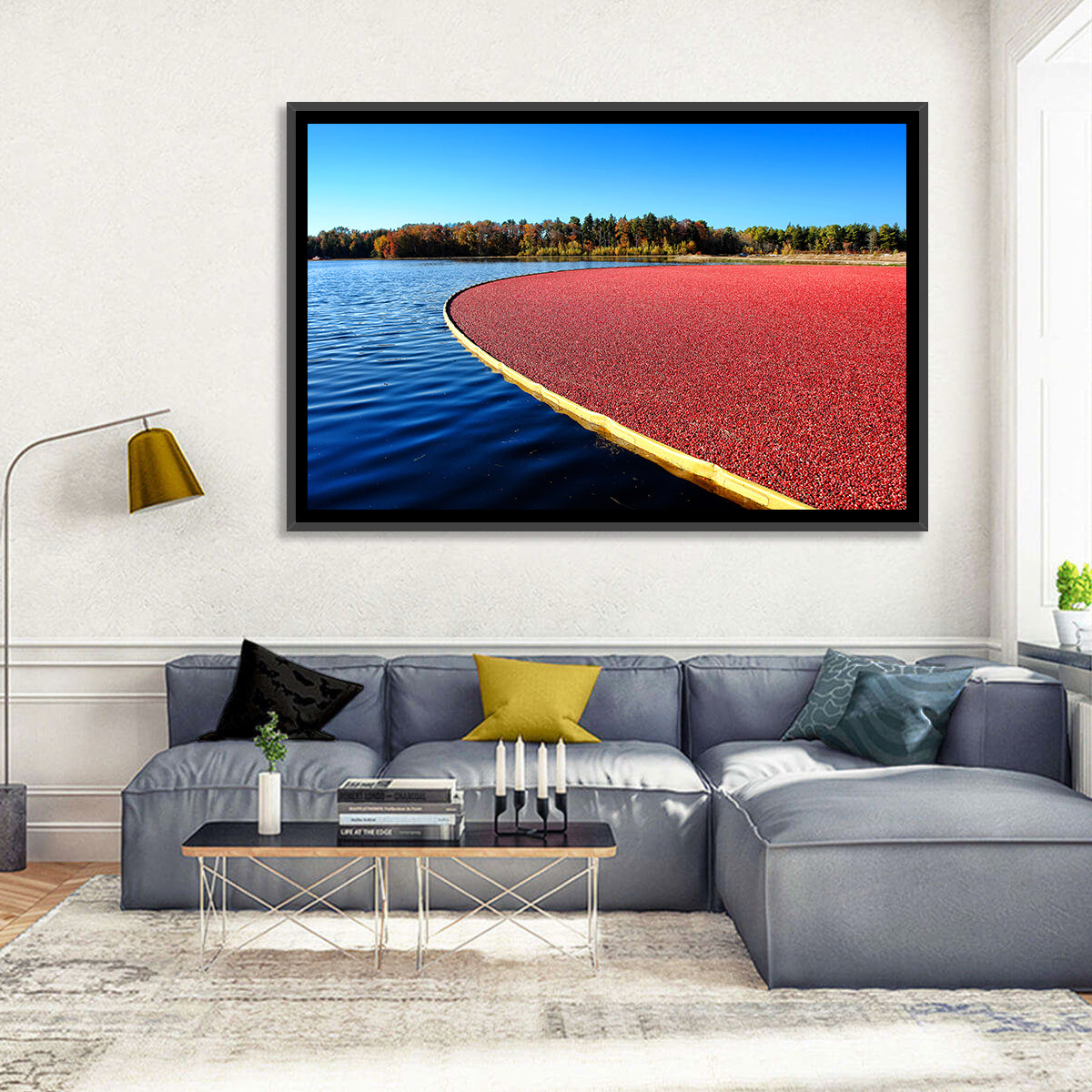 Flooded Cranberry Bog Wall Art in a room, landscape