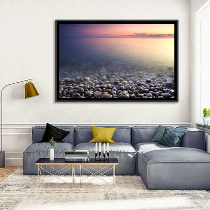 Pebbled Shore Sunset Wall Art