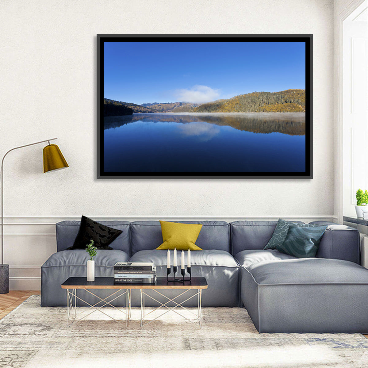Shudu Lake Wall Art in a room, landscape