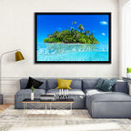 Tropical Island Lagoon Split-level Seascape Wall Art