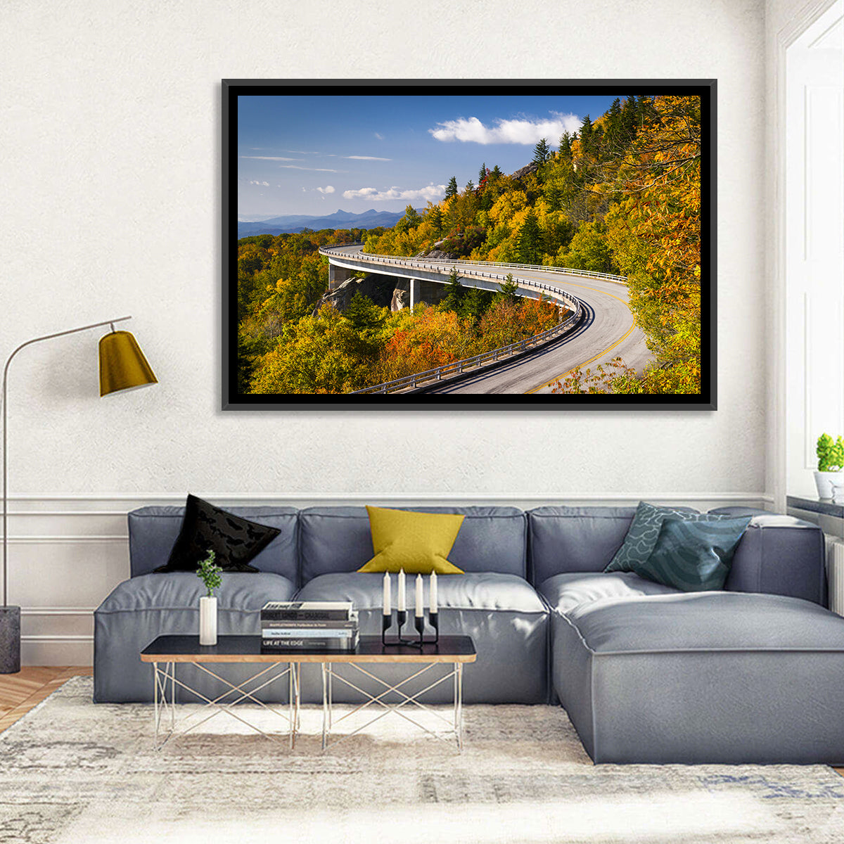 Linn Cove Viaduct at Grandfather Mountain Wall Art in a room, landscape