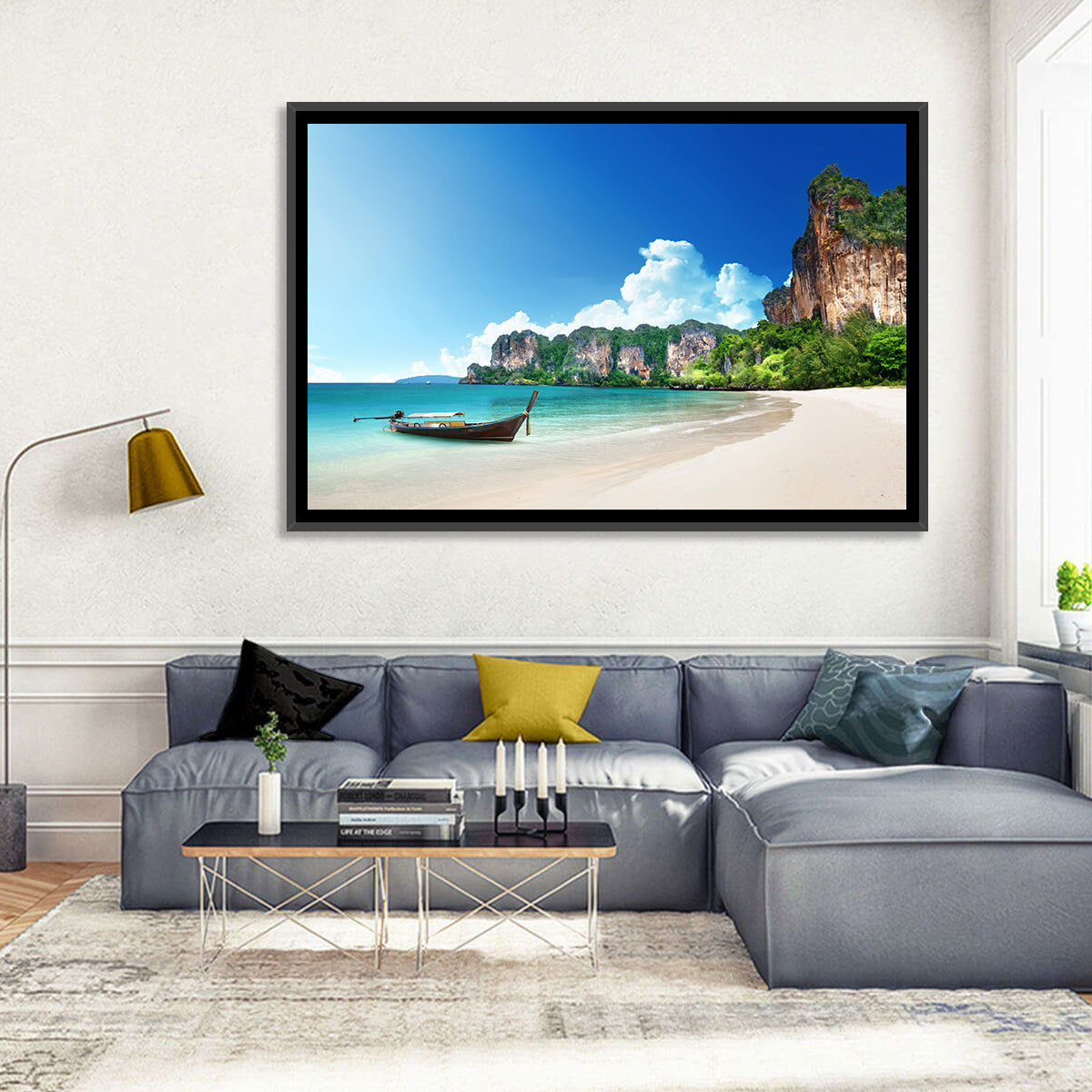 Railay Beach View, Krabi Wall Art in a room, landscape
