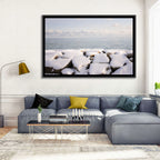 Lake Ontario Snowy Rocks Wall Art