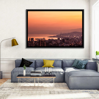 Beirut Sunset Skyline Wall Art