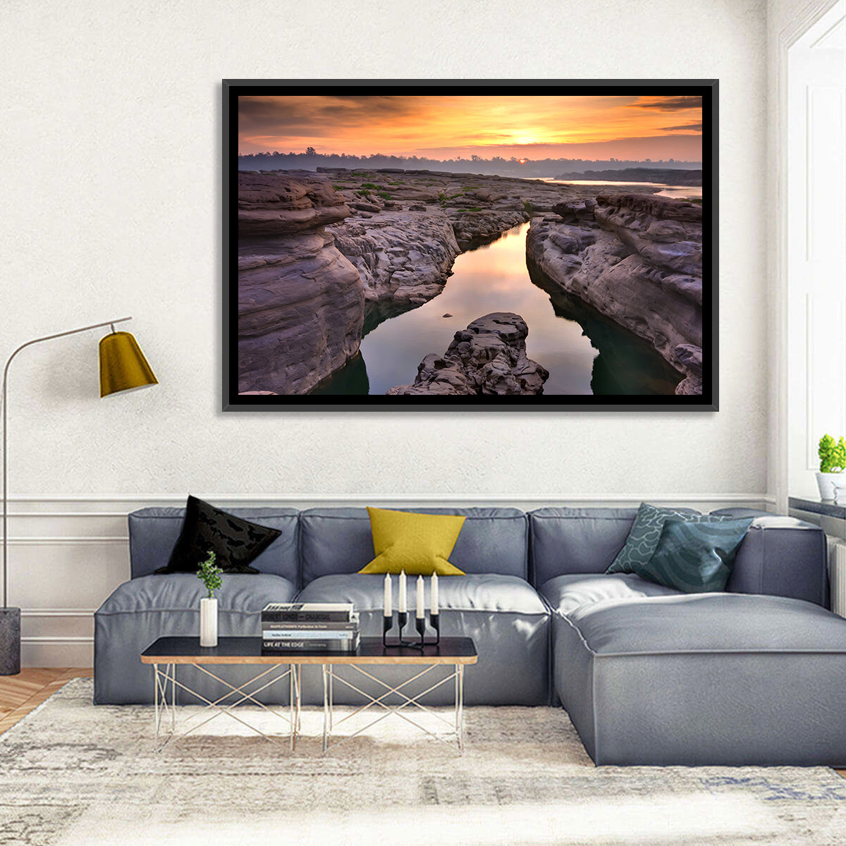 Sam Phan Bok Sunrise River Canyon Wall Art