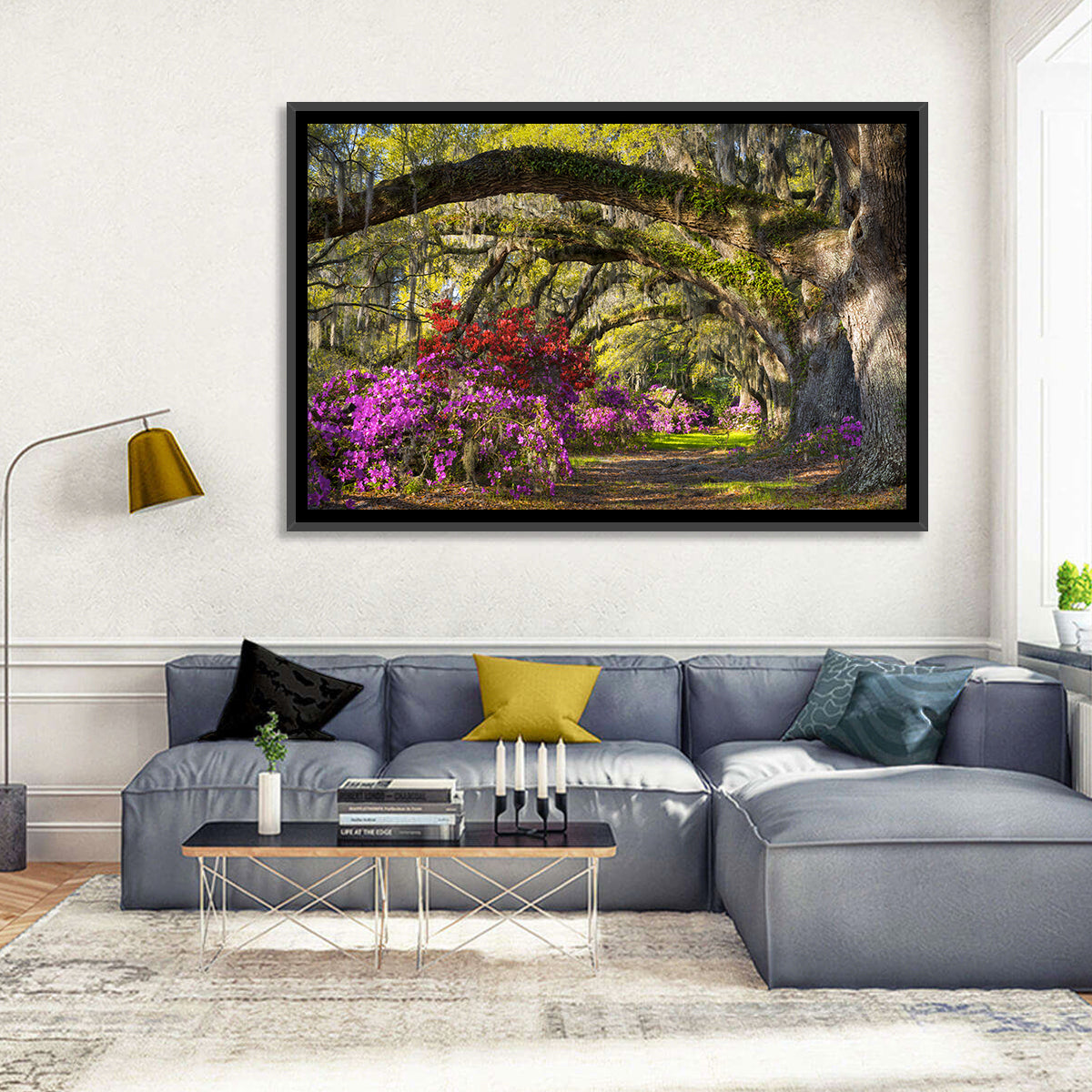 Azalea Garden Path Wall Art in a room, landscape