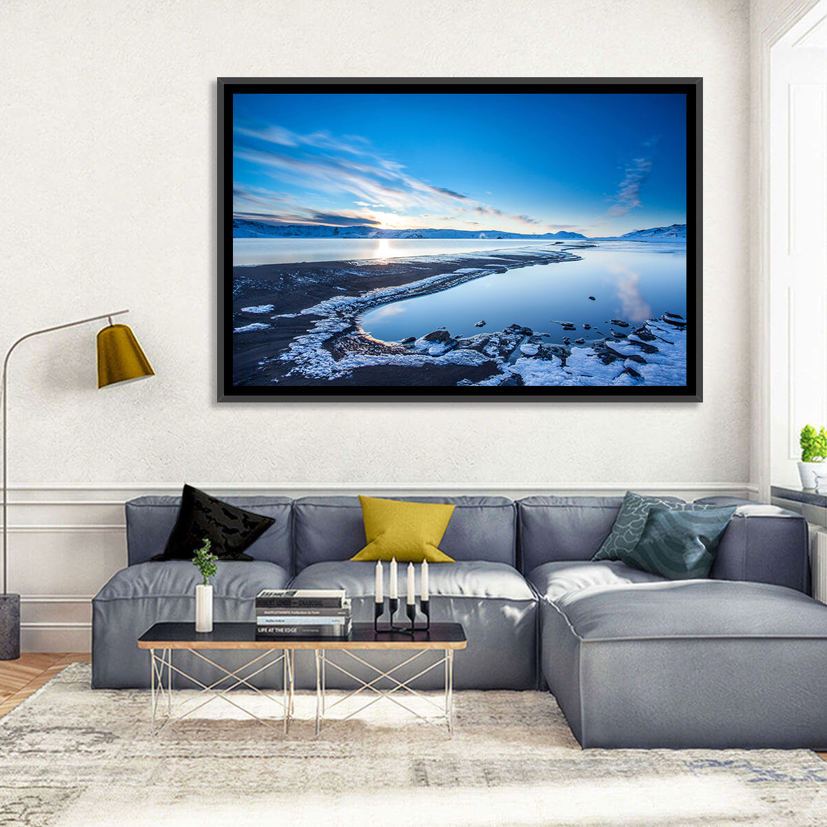 Lake Kleifarvatn Icy Shoreline Wall Art