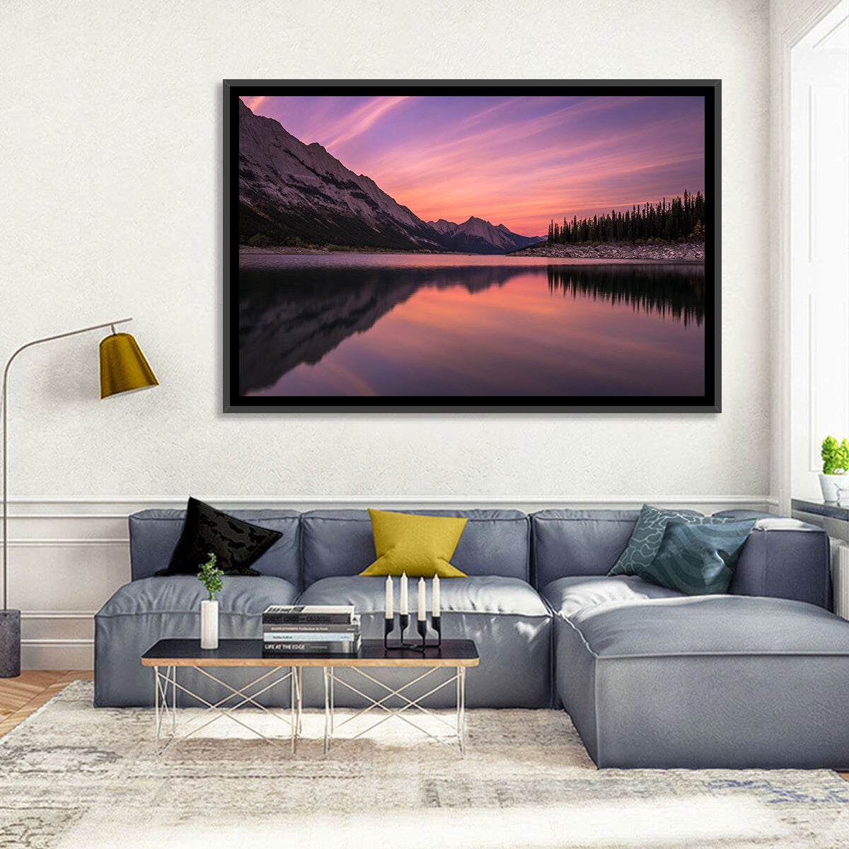 Medicine Lake Sunset Reflection Wall Art