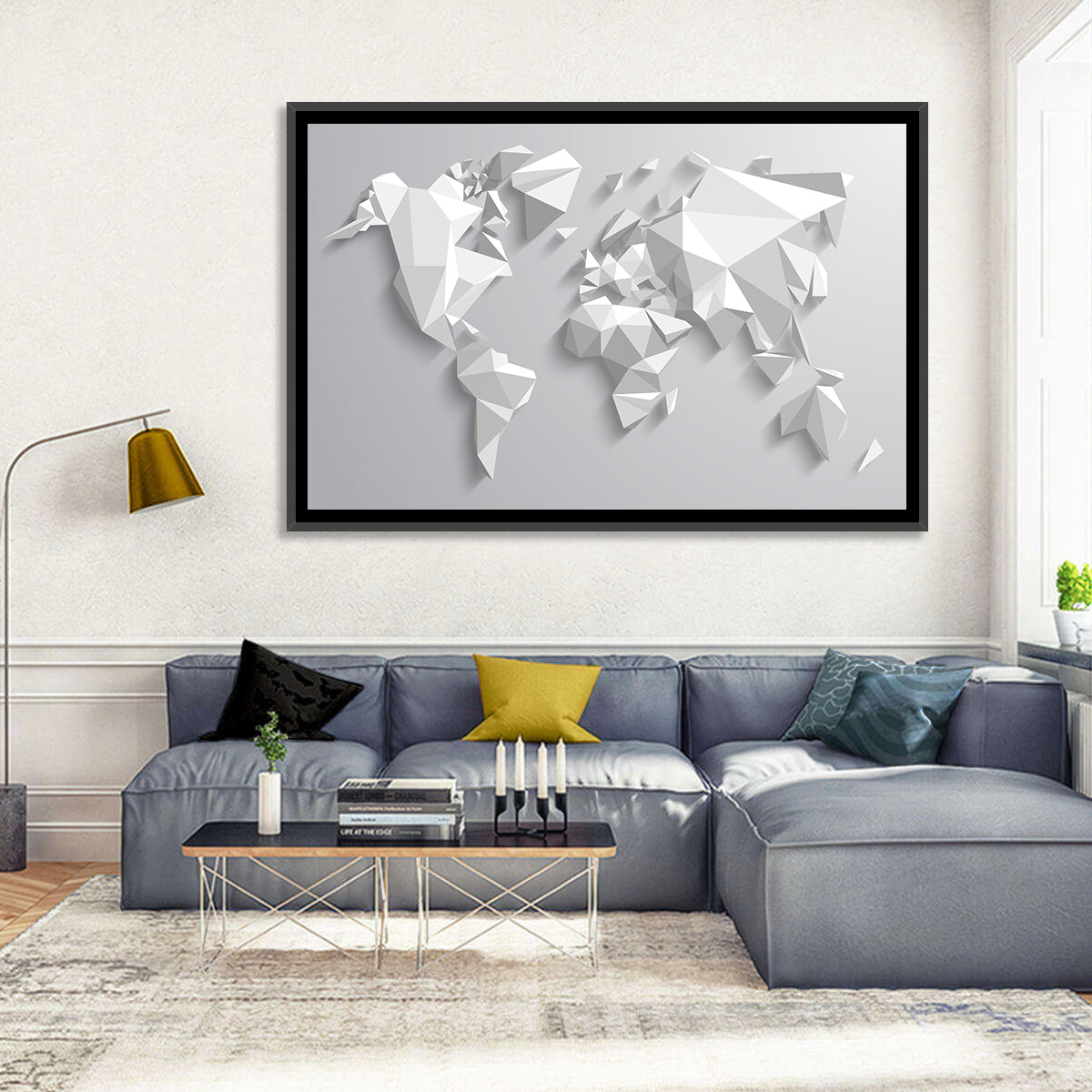 Triangular World Map Wall Art