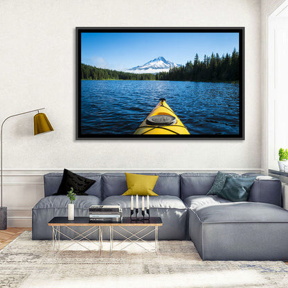 Yellow Kayak at Trillium Lake Wall Art