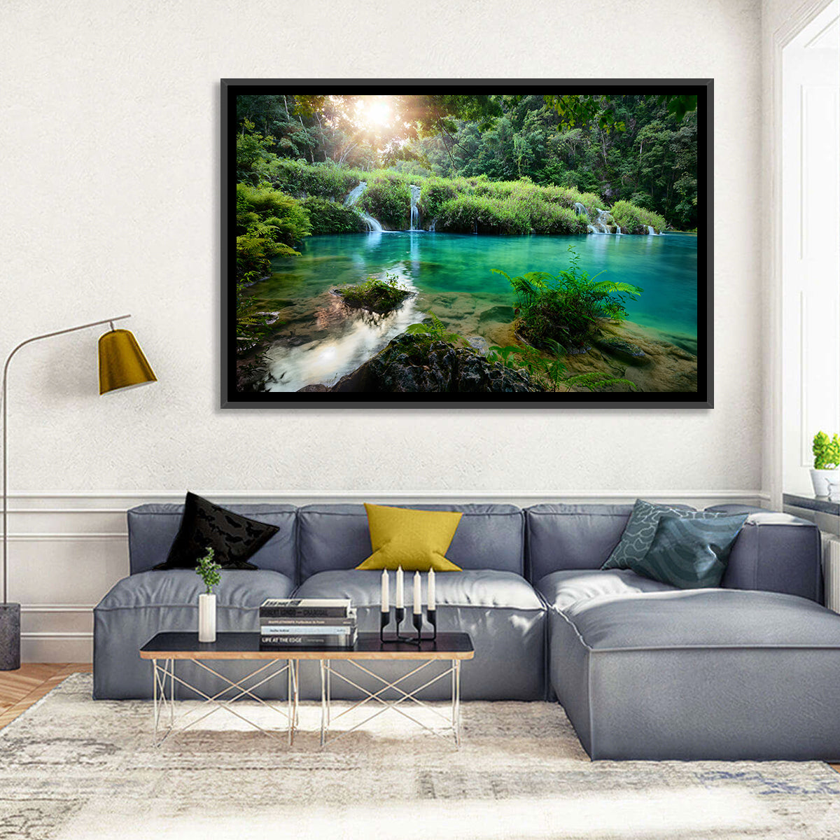 Semuc Champey Turquoise Pools Wall Art in a room, landscape