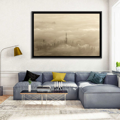 Dubai Haze Over Burj Khalifa Wall Art