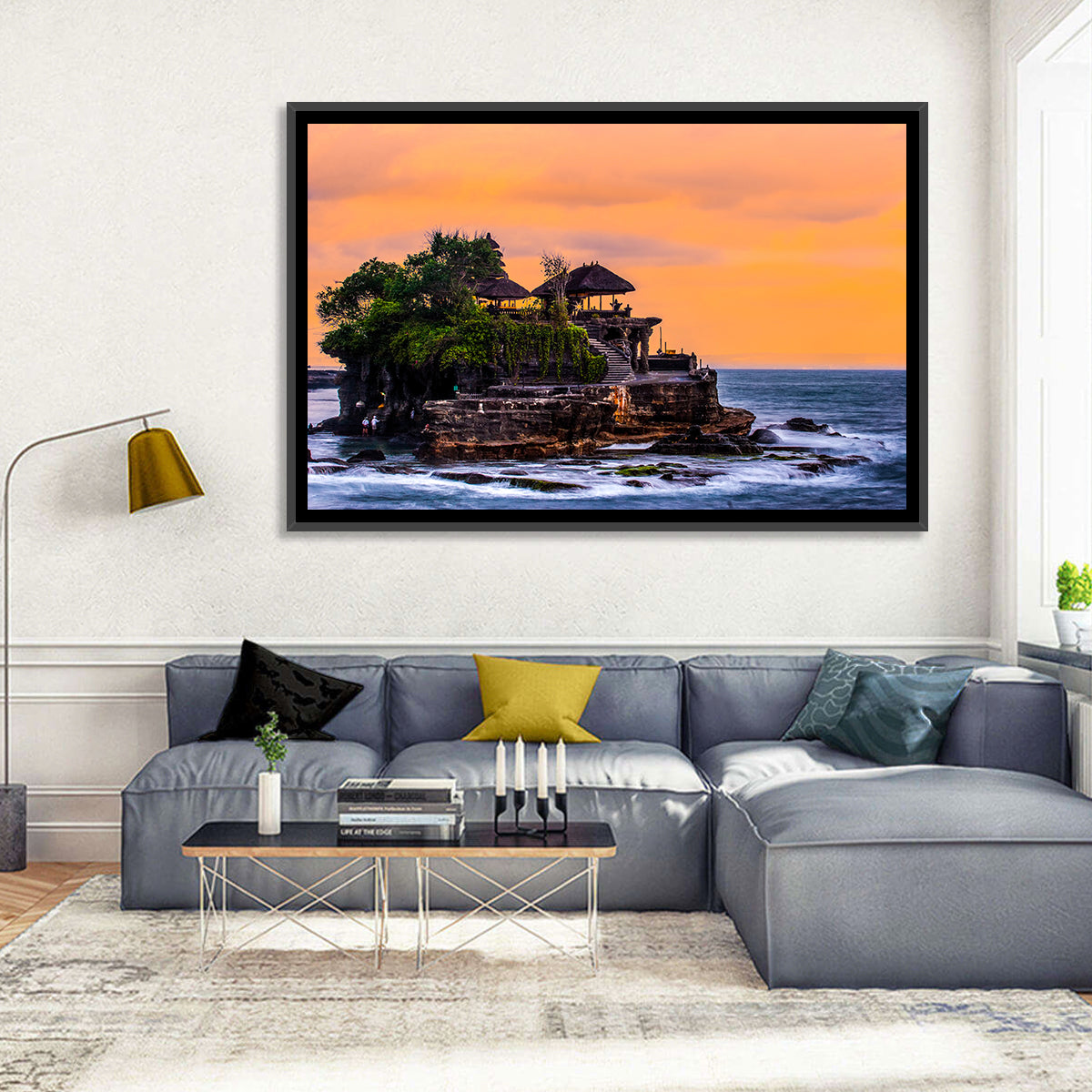 Tanah Lot Temple at Sunset Wall Art