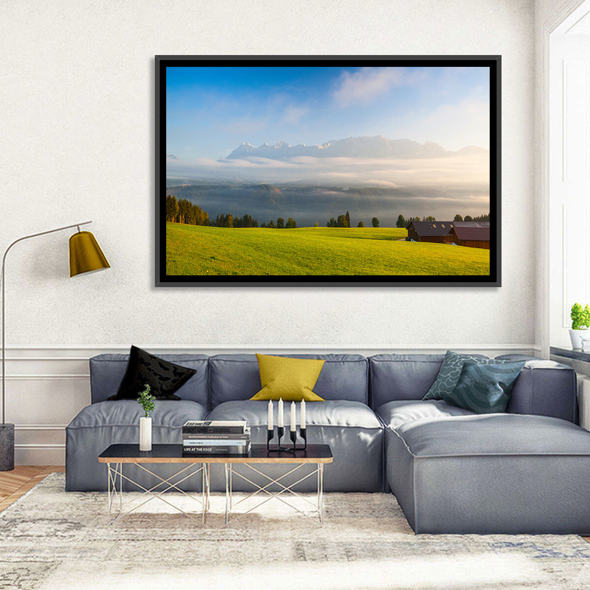 Sunlit Mountain Clouds Wall Art